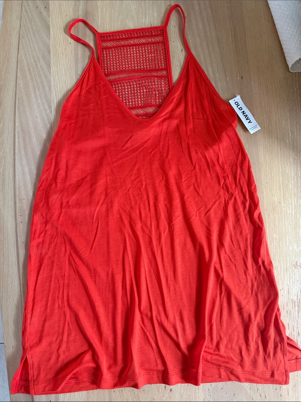 Old Navy Orange Crochet-Back Spaghetti Strap Cami